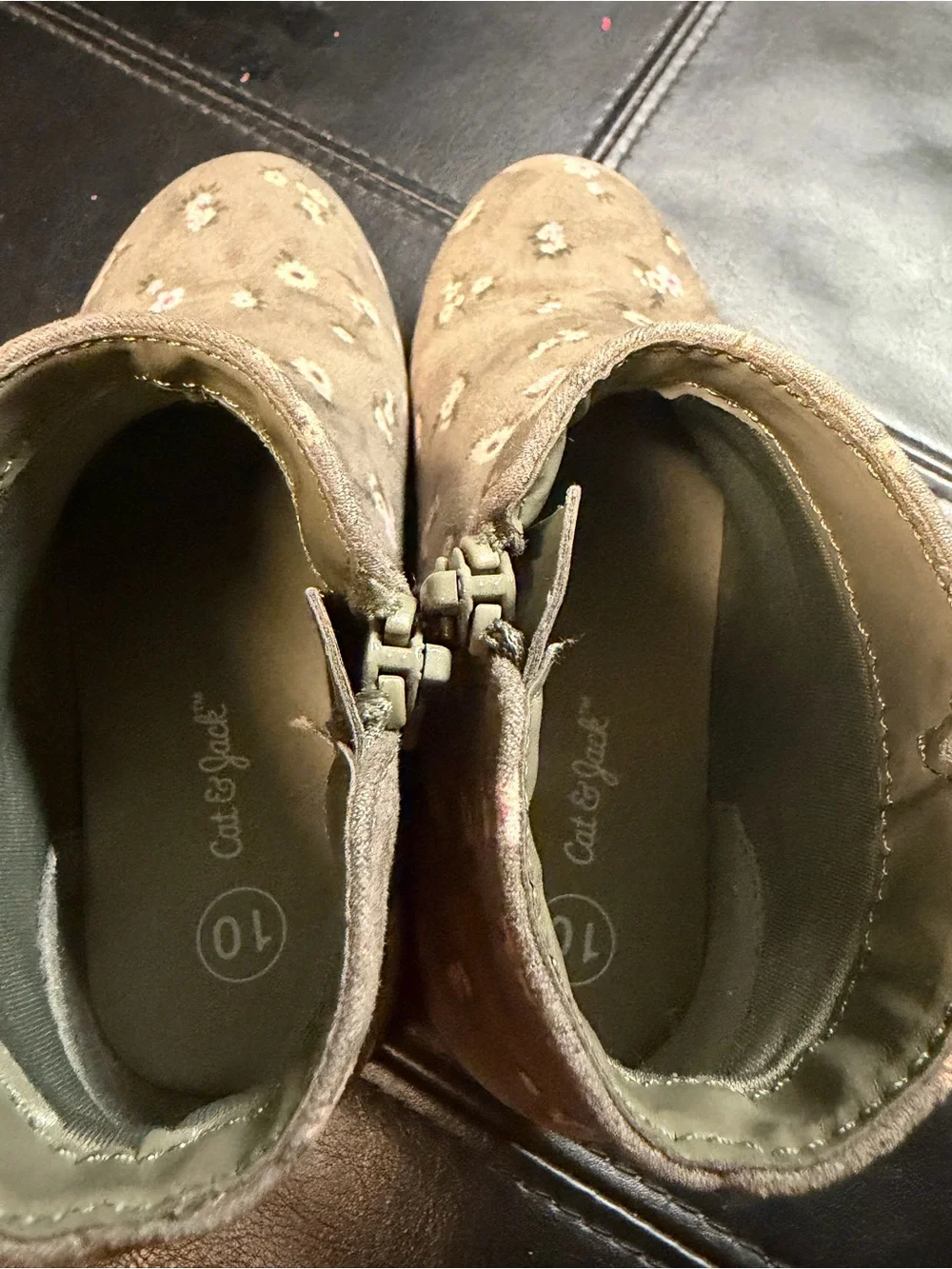 Cat & Jack Gray Floral Ankle Boots for Kids